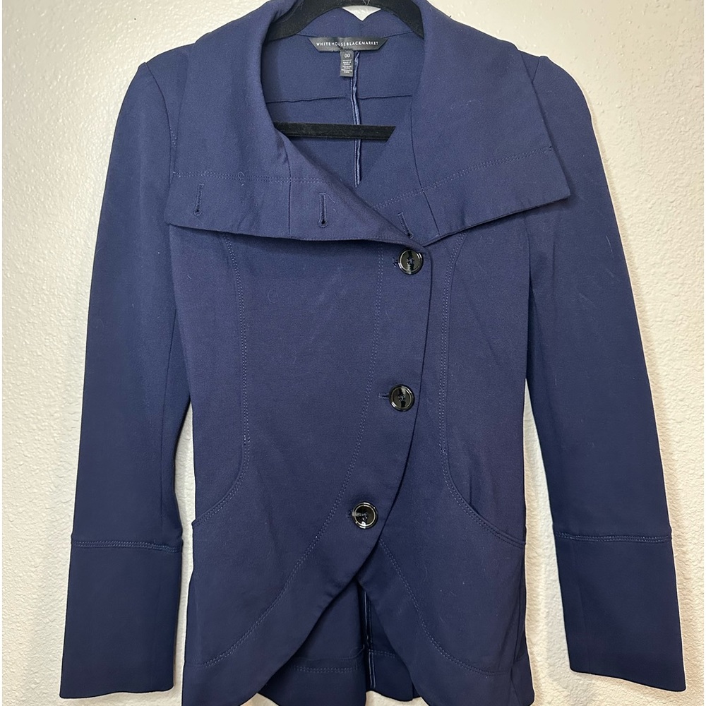 Blue Blazer With Pockets + Buttons